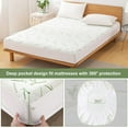 thumbnail image 6 of Queen Waterproof Mattress Protector,Rayon Made from Bamboo Mattress Pad Cover, Soft Breathable Cooling Mattress Pad Cover, Mattress Protector up to 21in Deep Pocket Tightly Fitted Mattress Protection, 6 of 8