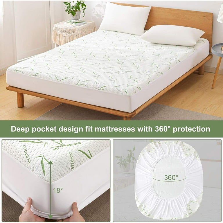 Naiade Queen Waterproof Mattress Protector, Bamboo Rayon photo 6