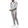 thumbnail image 3 of Cultura Men's Sweatsuit w/ Zipper Pockets, Zip Up Hoodie Track Suit for Running Jogging Sports Casual, Heather Grey/Red/White, Medium, 3 of 5