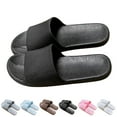 thumbnail image 5 of LIJCC Women Leather Slides Slip On Open Toe House Slipper Fashion Wide Width Beach Round Toe Non Slip Ultra Lightweight Soft Sole Bathroom Shower Slipper, 5 of 8