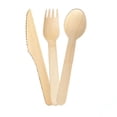 thumbnail image 3 of Wooden Disposable Tableware Set 50 100PCS Cake Forks Ice Cream Spoons Steak Knives For Weddings Cafes, 3 of 7