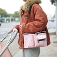 thumbnail image 2 of YOPTOP Stroller Organizer Large Capacity Pram Buggy Storage Bag Multi Compartment Pram Bag Mummy Shoulder Bag with Mobile Phone Pocket Shoulder Strap for Carrying Diaper Toys Snacks Bott,pink,1pcs, 2 of 7