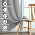 thumbnail image 5 of OVZME Silver Blackout Curtains for Bedroom 63 Inch Long 2 Panels, Solid Thermal Insulated Drapery with Rod Pocket for Energy Saving, Room Darkening Window Drapes, 40W x 63L Inch, Silver, 5 of 7