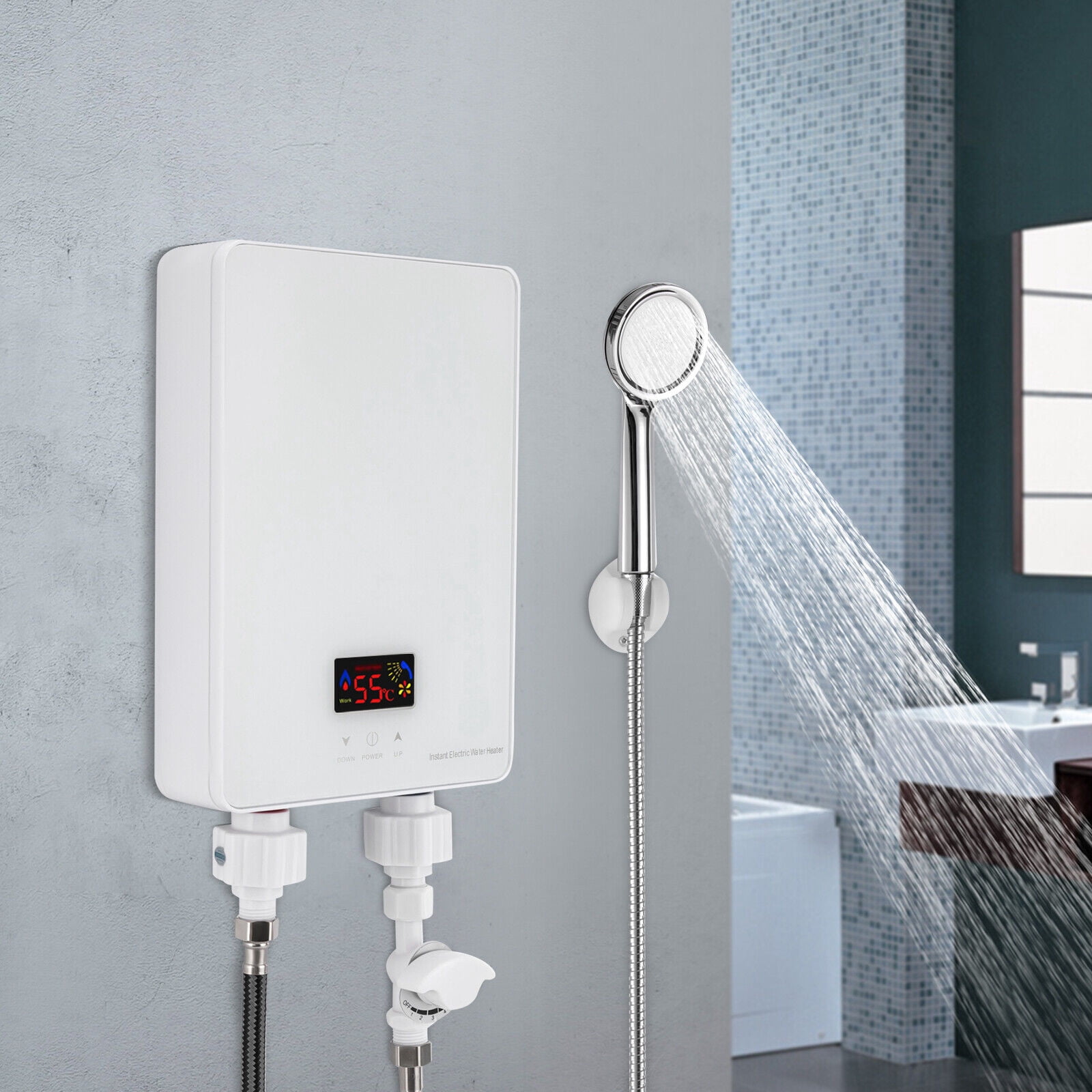 Instant Hot Water Heater 6000W Electric Tankless On Demand House Shower Sink