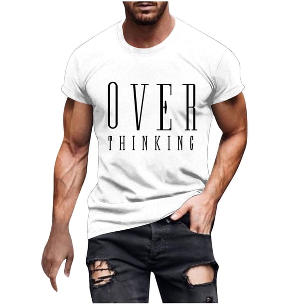 Camisetas de Manga Larga para Hombres Blusa de Cuello Redondo de Impresión Deportiva, Camiseta de Manga Corta de Moda para la Primavera Y Diaria