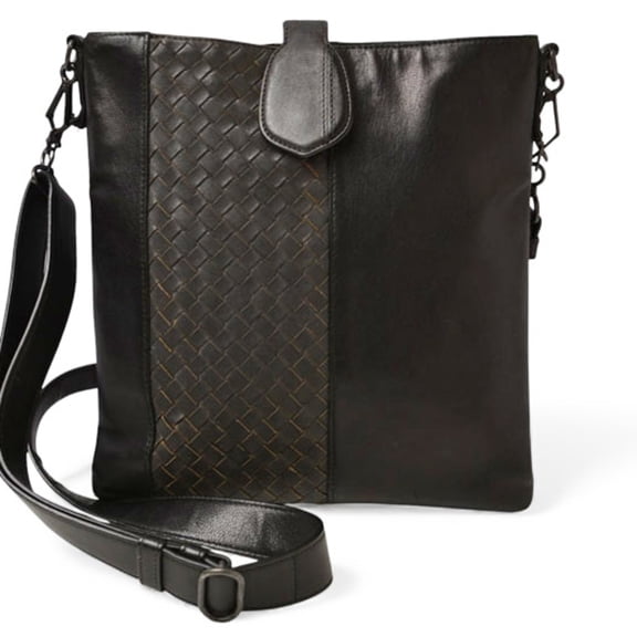 Pre-Owned Bottega Veneta Shoulder Bag, Crossbody Intrecciato VN, Black/Gray (Good)