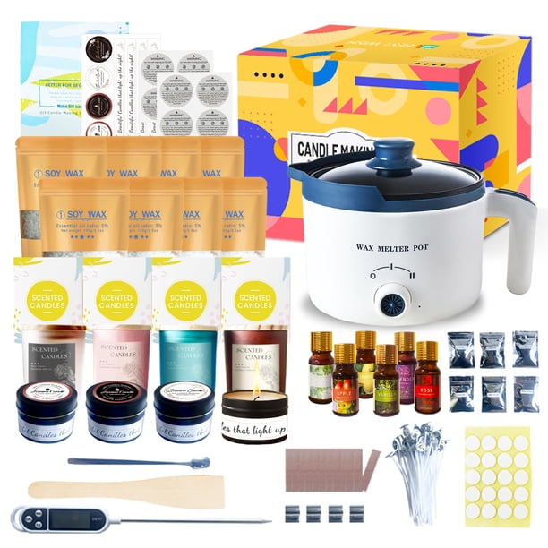 Kit para Hacer Velas KQU DIY con Derretidor de Cera y Frascos de Vidrio