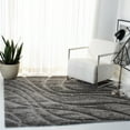 thumbnail image 2 of SAFAVIEH Florida Tamzen Abstract Shag Area Rug, Grey, 5' x 5' Square, 2 of 8