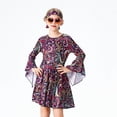 thumbnail image 4 of Odeerbi Niñas Hippie Conjuntos Etapa Rendimiento Vestido Vintage Con Cinta Para La Cabeza Conjunto Niños Vestido Manga Larga Estilo Retro, 4 of 9