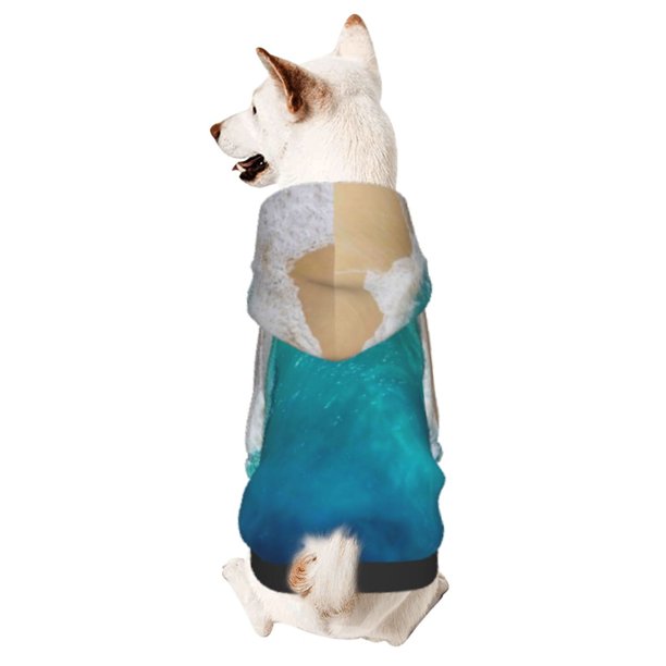 Fotbe Beach Sudadera con Estampado para Perros Pequeños – Suéter con Capucha para Mascotas, Tela Suave de Forro Polar con Bolsillo-Large