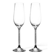 Matashi Crystal Luxurious Crystal Glass 8 oz. Champagne Flute (Set of 2) by Overstock