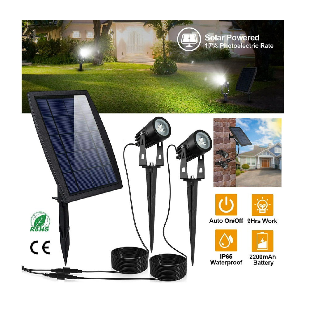 2pc Solar 4 LED Garden Lamp Spot Light Outdoor Lawn Landscape Spotlight Lighting