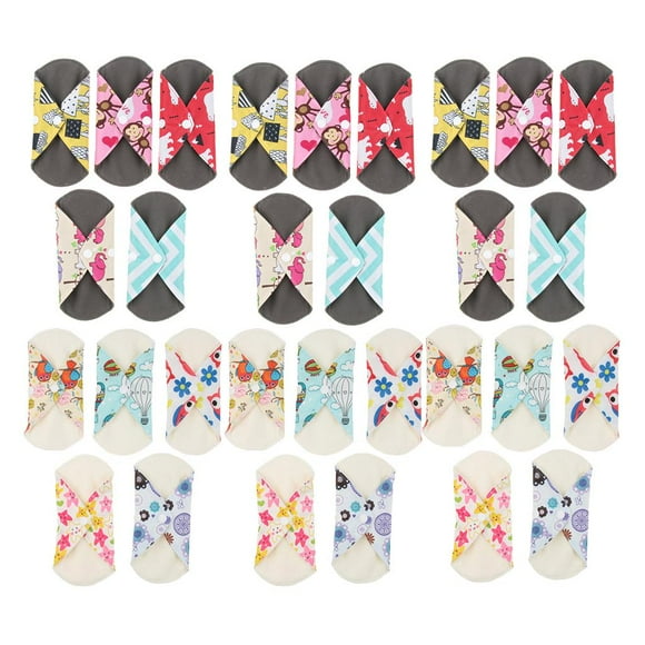 30x Almohadilla Sanitaria Suave Paño Reutilizable Almohadillas Menstruales Revestimientos De Bragas Mama Paño Macarena Almohadillas sanitarias reutilizables