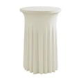 thumbnail image 1 of Mantel de cóctel, cubierta de mesa de cóctel reutilizable, elástica, decorativa con faldones, mantel para mesa de fiesta, banquete, decoración. Blanco beige, 1 of 7