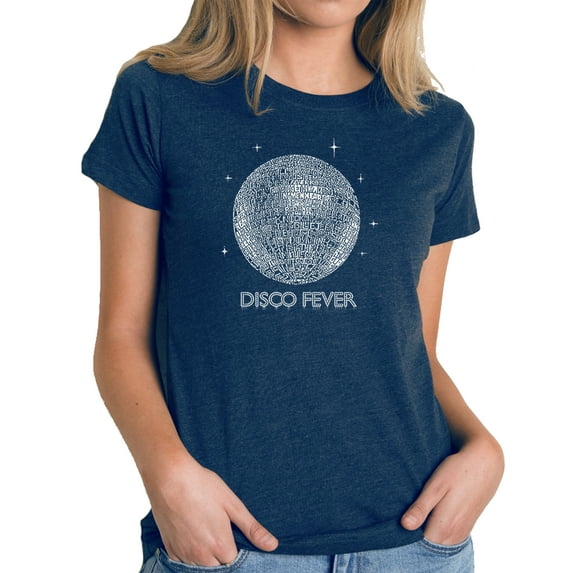LA Pop Art Women's Premium Blend Word Art T-shirt - Disco Ball