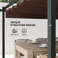 thumbnail image 5 of Outsunny 13' x 13' Retractable Pergola Canopy, Aluminum Outdoor Pergola for Garden, Patio, Backyard, Deck, Brown, 5 of 10