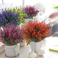 thumbnail image 3 of BadPiggies 8 Bundles Artificial Flowers Plastic Lavender UV Resistant No Fade Hanging Plants for Garden Porch Window Indoor Outdoor (Red), 3 of 10