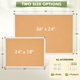 thumbnail image 6 of Cork Board 24 x 36 inch Bulletin Board 2 x 3 Corkboard Large Wall Mounted Cork Office Notice Pin Board, Office Board for Wall with Pushpins for School, Home & Office, Silver Aluminum Frame, 6 of 9