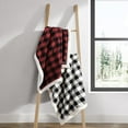 thumbnail image 2 of - Throw Blanket, Super Soft Reversible Sherpa Flannel Bedding, Ideal Christmas & White Elephant Gifts, Cozy Plaid Throw Blankets for Couch (Cabin Plaid Red, Throw) .Red Check, 2 of 6