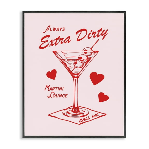 Stupell Industries Always Extra Dirty Martini Food & Beverage Painting Black Framed Art Print Wall Art, 11 x 14