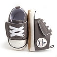 thumbnail image 4 of WILLFUN Baby Boys Girls High-Top Ankle Canvas Sneakers Toddler Soft Rubber Sole Infant Crib Shoes(12-18 Months Infant,Gray), 4 of 5