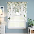 thumbnail image 6 of Swag Valance Curtains for Windows, Green Eucalyptus Leaves Light Filtering Kitchen Curtains, Birds Flowers Spring Watercolor Floral Window Treatment Valances for Living Room, 36x45 - 2 PCS, 6 of 9