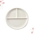 thumbnail image 3 of 8 Inch Bone China Plate Simple Porcelain Plate Three Compartments Breakfast Steak Round Ceramic Tableware Home Decor (Random Style), 3 of 4