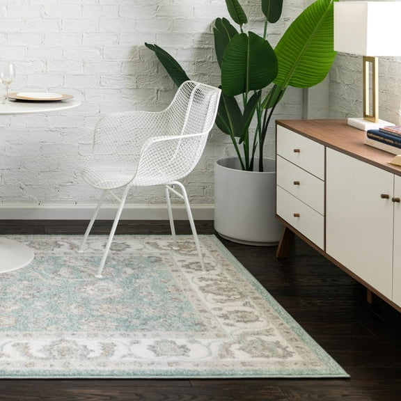 Unique Loom Aurelia Collection Area Rug - Hadrian (5' x 8' Rectangle Aqua/Gray)
