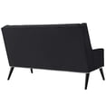 thumbnail image 2 of Loveseat Sofa Couch, Black, Velvet, Living Kitchen Cafe Bistro Hospitality Restaurant, Modern Contemporary Boutique HB33047, 2 of 4