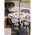 thumbnail image 5 of Outdoor Tablecloth with Umbrella Hole for Patio/Picnic/Party/Camping, Pink Footballs Waterproof Table Cloth Square Cover Washable, Pastoral Daisy Love Heart Balls Sports Game (54"x 54"), 5 of 9