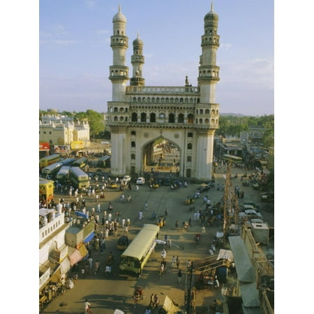 The Char Minar (Charminar) Triumphal Arch in Hyderabad, Andhra Pradesh, India Print Wall Art By John Henry Claude