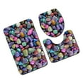 thumbnail image 2 of 3pcs/1 Set Carpet Bathroom 3D Stone Printing Non-Slip Bath Mat Doormats Decor Toilet Seat Cover Rug, 2 of 5