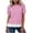 Pink15, variant on Karymi Summer Tops Polka Dot Puff Short Sleeve T-Shirt, Crew Neck Fake Two Piece Ruffle Layered Hem Casual Pullover Tee T Shirts for Women
