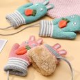 thumbnail image 3 of 2 Pairs Kids Cute Knitted Gloves With String, 3 of 5