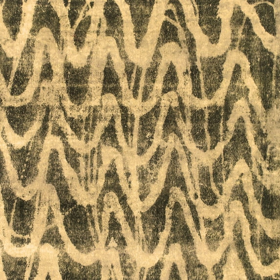 Ahgly Company Indoor Square Abstract Brown Modern Area Rugs, 4' Square