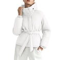 thumbnail image 2 of Winter Parka for Women Long Sleeve Thicken Zip Up Belted Hooded Outerwear with Pockets, 2 of 6