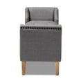 thumbnail image 2 of Bowery Hill Tufted Linen Fabric and Wood Bench in Gray, 2 of 9