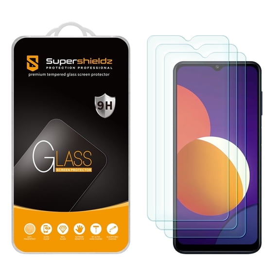 [3-Pack] Supershieldz for Samsung Galaxy M12 / A03 / A03 Core Tempered Glass Screen Protector, Anti-Scratch, Anti-Fingerprint, Bubble Free