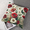 thumbnail image 7 of nygtbtfer Red Poppy Throw Pillow Covers Romantic Garden Flowers Red with White Daisies Insect Bee Design Pillow Cushion Cover Decor Outdoor Sofa (RP-), 7 of 7