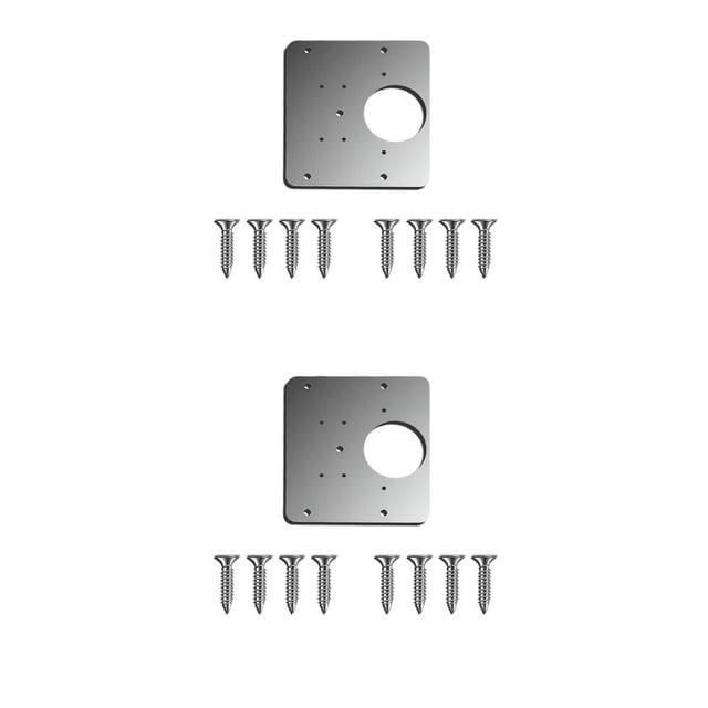 ZheElen Kit de Réparation de Charnière d'Armoire Plaque Universelle Étagères Trous Ronds Modèle avec Vis Assemblage Charnières de Placard Support 1 Plaque 8 Vis 2Ensemble