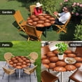 thumbnail image 4 of Basketball Round Tablecloth for 36-44 Inch Tables, Fitted Table Cover with Elastic Edge, Sports Brown Basketball Waterproof Outdoor Table Cloth Protector for Patio Garden Dinner Picnic, 4 of 9
