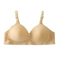 thumbnail image 2 of HVOBTTY Women's Daily Bra, Bras for Women, Women's Daily Adjustable Underwear Gathered Thin Bra without Steel Ring Khaki, XXL, 2 of 4