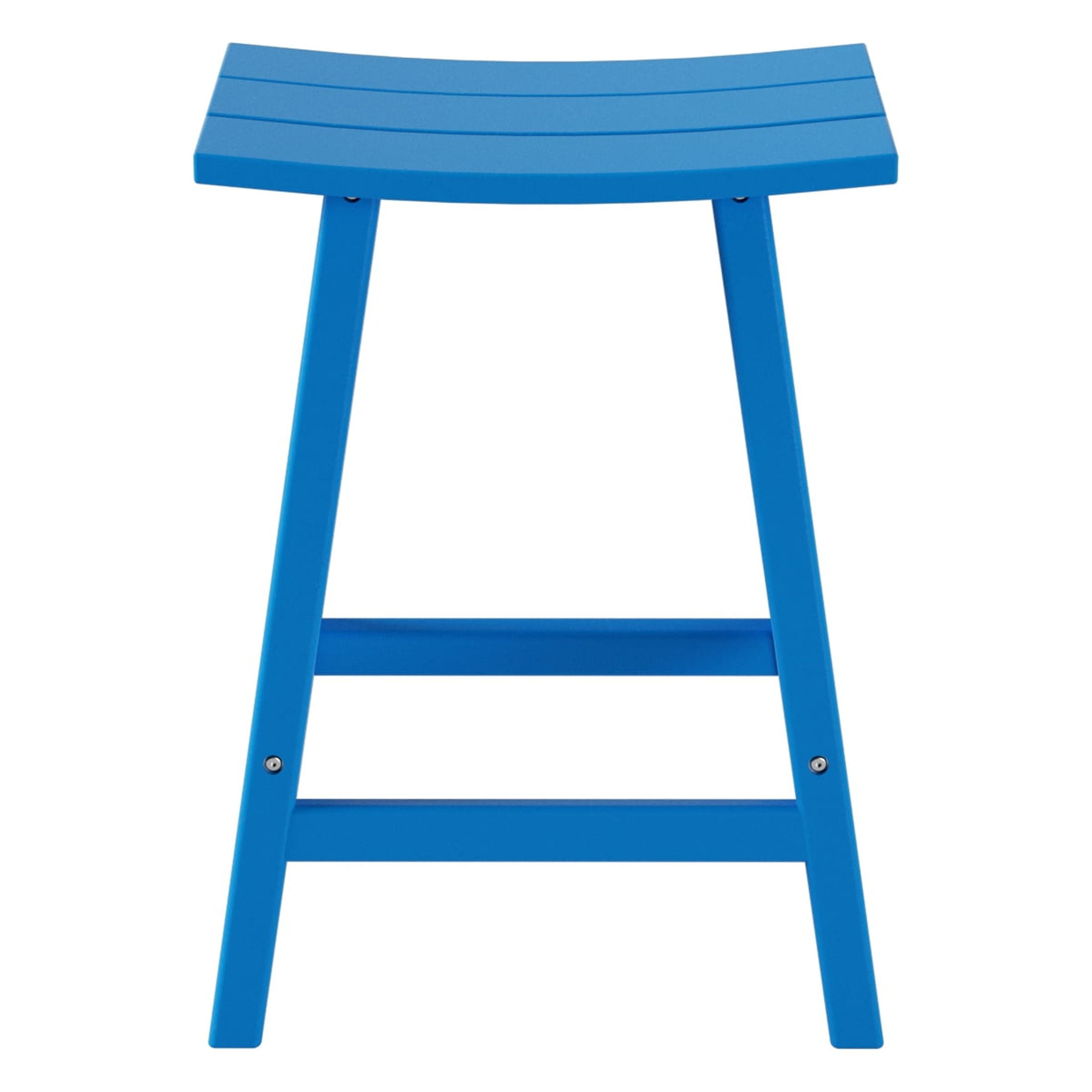 GARDEN 24" Inches Adirondack Plastic Outdoor Bar Stools for Patio, Pacific Blue