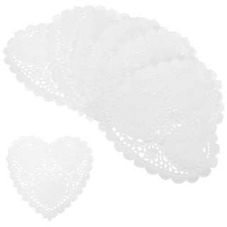 Juvale 10 Inch Heart Shape Doilies Paper (100 Pack, Red)