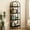 Black-4 Tier, variant on BouPower 72 Inch Tall Bookshelf, Arched Bookshelf 4/5 Tier Bookcase, Industrial Open Book Shelves for Living Room, Modern Freestanding Display Shelving Unit Storage Rack with Metal Frame for Bedroom