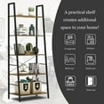 thumbnail image 4 of Yusong Bookshelf, Ladder Shelf 5-Tier Bookcase for Bedroom, Industrial Book Shelves Storage Rack with Metal Frame for Home Office, Rustic Brown, 4 of 7