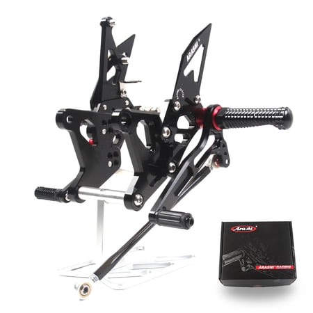 Arashi(Version 2.0) Adjustable Rearsets for KAWASAKI NINJA ZX6R ZX636 2005 2006 Motorcycle Accessories Racing Foot Pegs Footrests Rear Set ZX-6R Black
