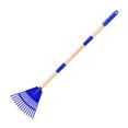 thumbnail image 3 of DYNWAVECA Garden Rake Leaf Rake Children Adults Sturdy Lawn Garden Tool 3 Sections for Camping Trips Outdoor Grass Raking Seasonal Work Blue, 3 of 9