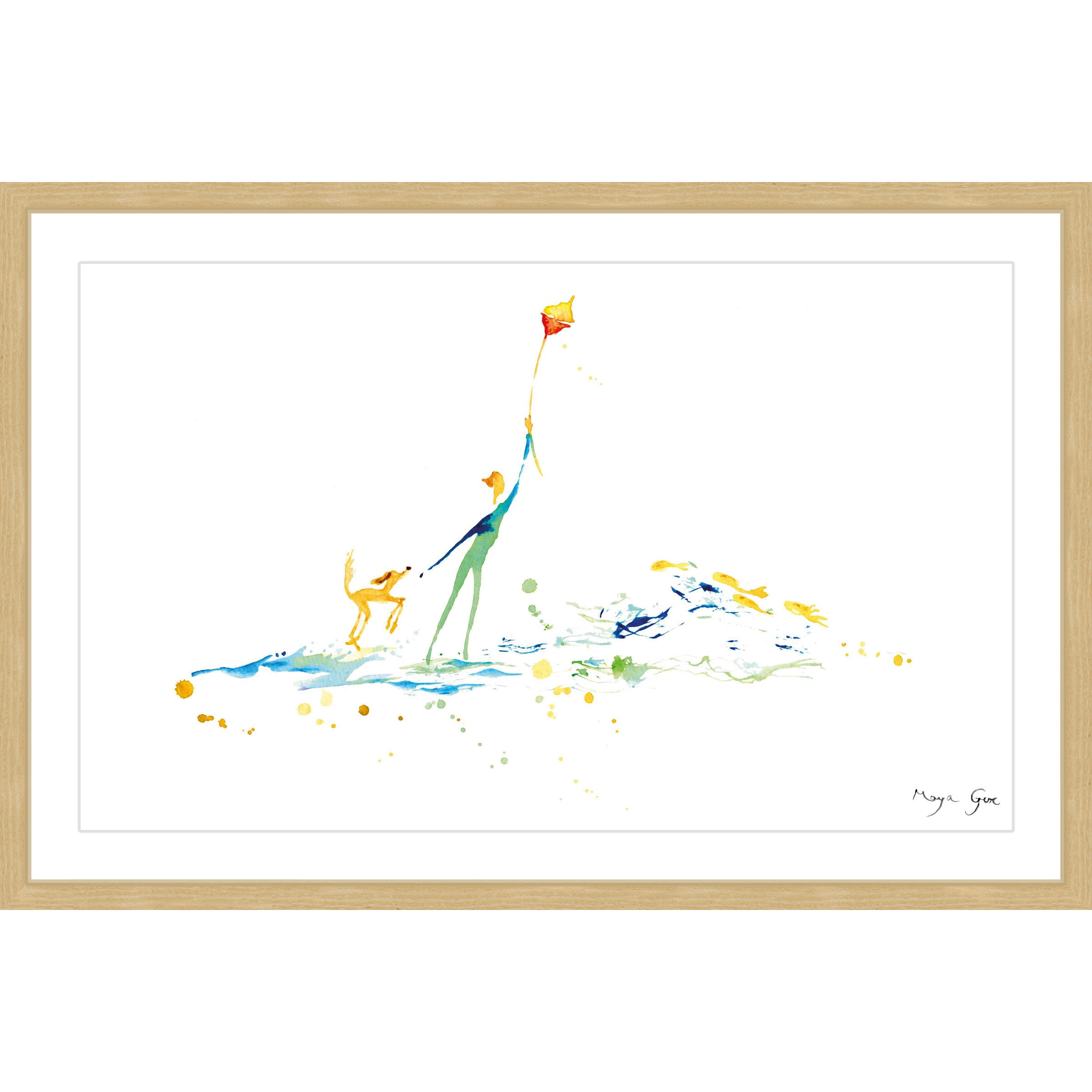 "Boy and His Dog" Framed Painting Print