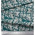 thumbnail image 2 of Soimoi Poly Georgette Fabric Leaves & Floral Block Print Fabric by Yard 42 Inch Wide, 2 of 3
